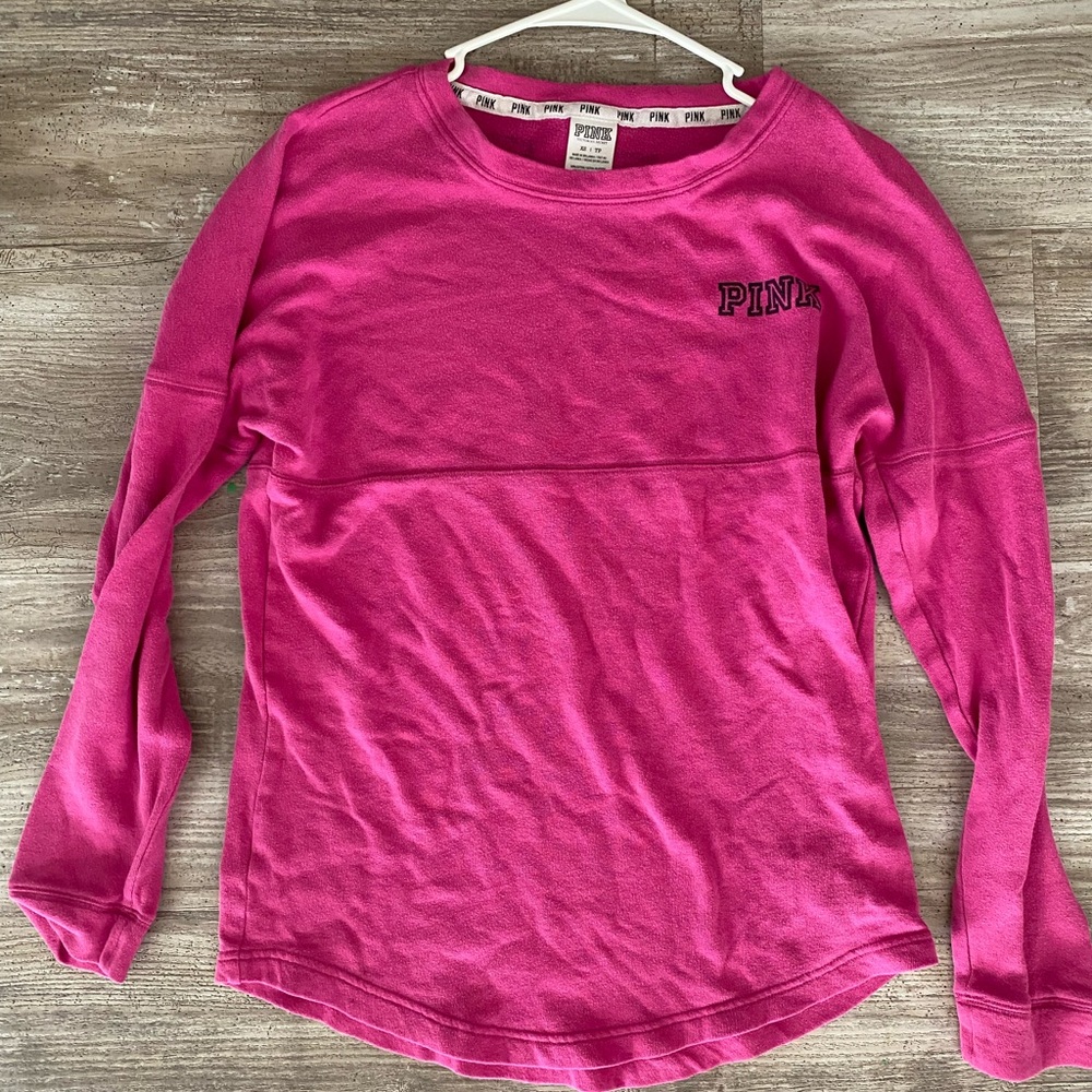 PINK Victoria's Secret Women's Fuchsia Long Sleeve Top